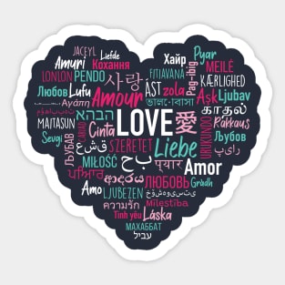 Love in Many Languages | Heart Shape Valentine's Day Sticker